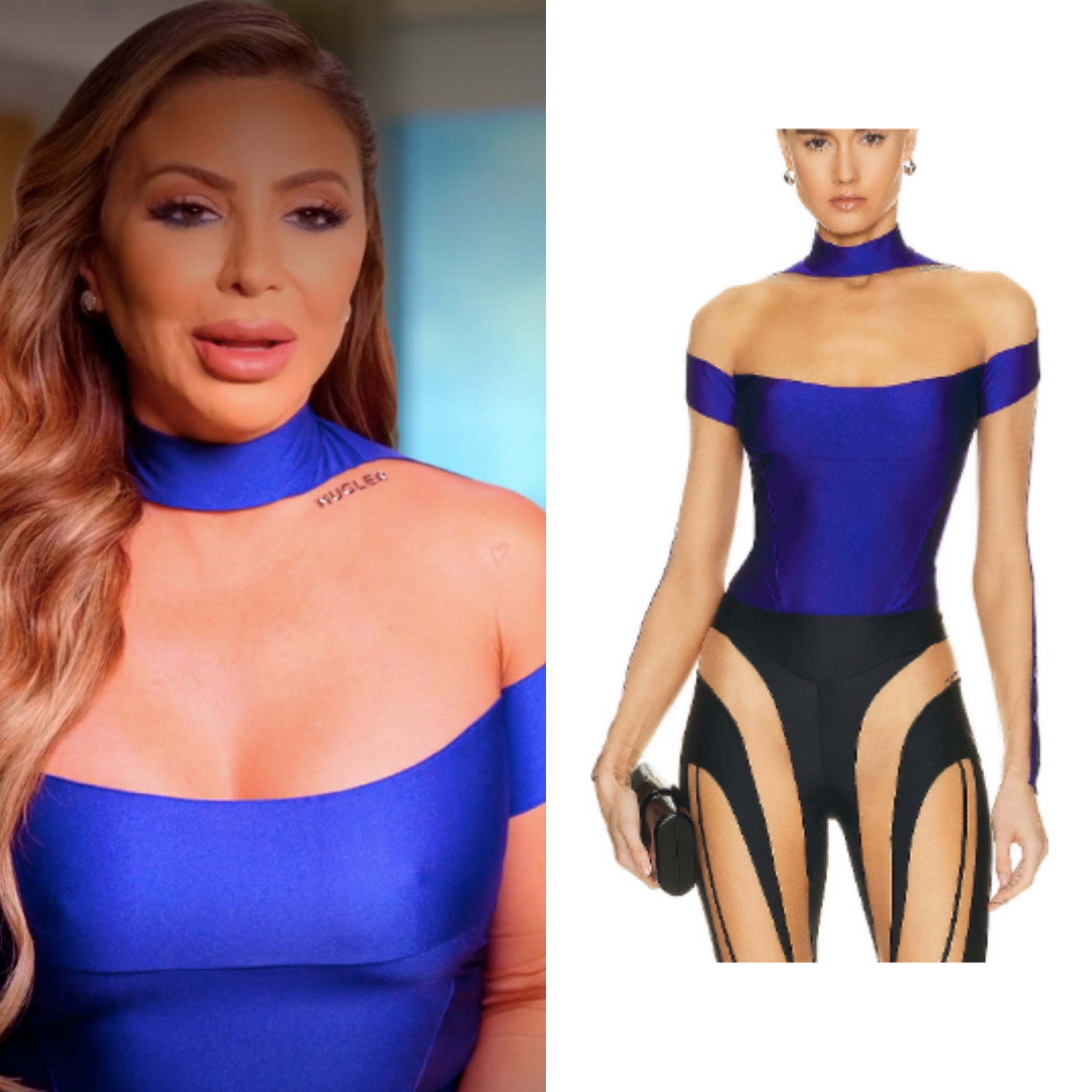 Larsa Pippen’s Cobalt Blue Cutout Confessional Top
