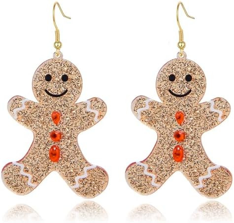 Gingerbread Earrings for Women Christmas Earrings Dangle Holiday Earrings Christmas Jewelry | Amazon (US)
