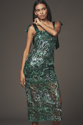 Endless Rose Tie-Strap Embellished Midi Dress | Anthropologie (US)