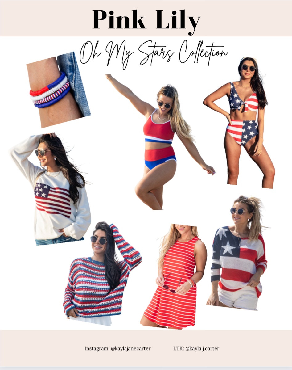 Pink Lily, Oh My Stars Collection, Top Picks, Favorites, Swimwear, Flag, Spring Wear, Summer Wear, Kayla Carter

#LTKswim #LTKSeasonal #LTKFind