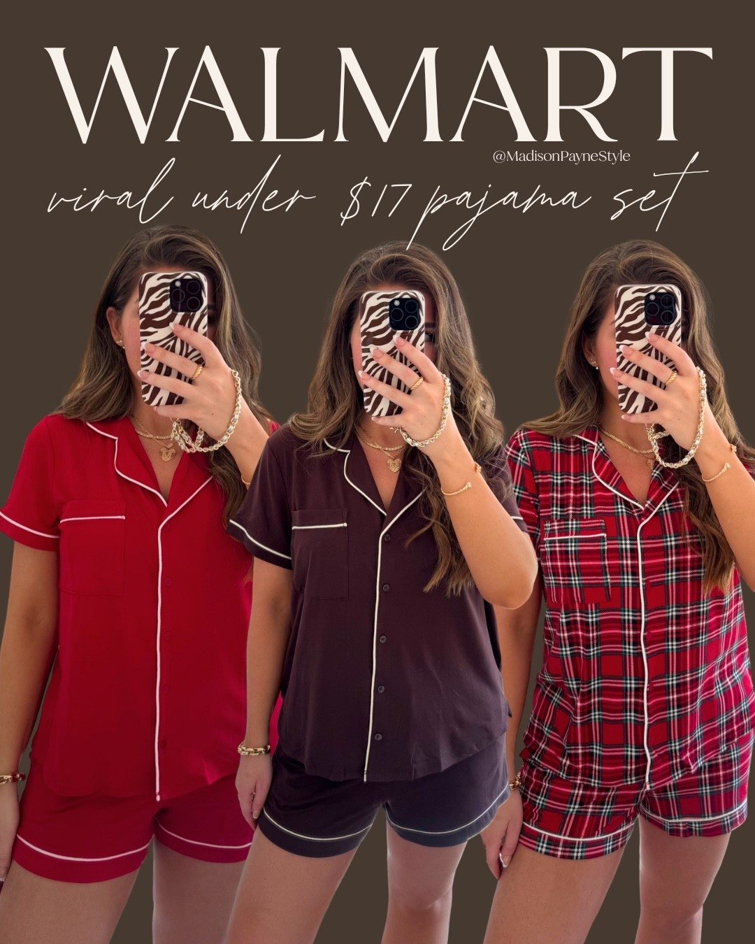 Viral WALMART under $17 PJ set! #walmartfashion they feel like the $65 Nordstrom moonlight pjs 😍 fit true size & also available in a long sleeve version #walmartfinds 

#LTKSeasonal #LTKFindsUnder50
