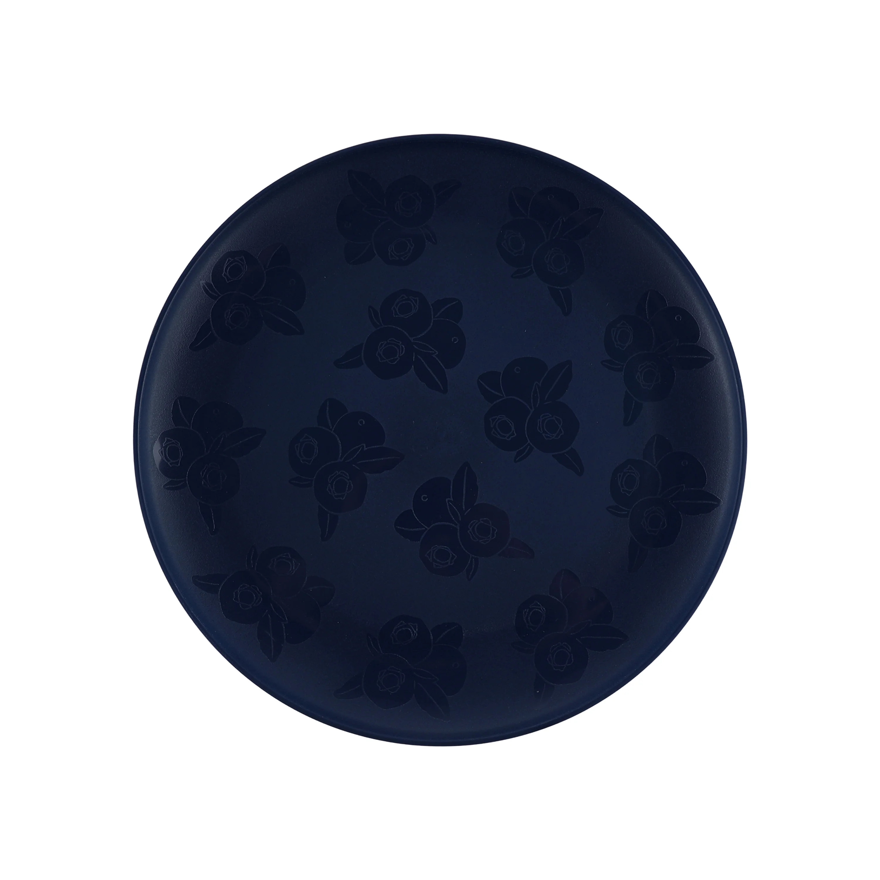 Mainstays 10.5 Inch Round Plastic Etched Blueberry Plate, Navy | Walmart (US)