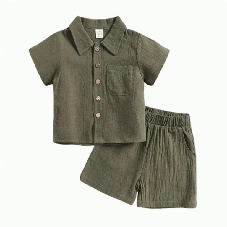 TOWED22 Toddler Boy Clothes Baby Boys Summer Outfits Patchwork Short Sleeve T-Shirt Shorts Set Su... | Walmart (US)