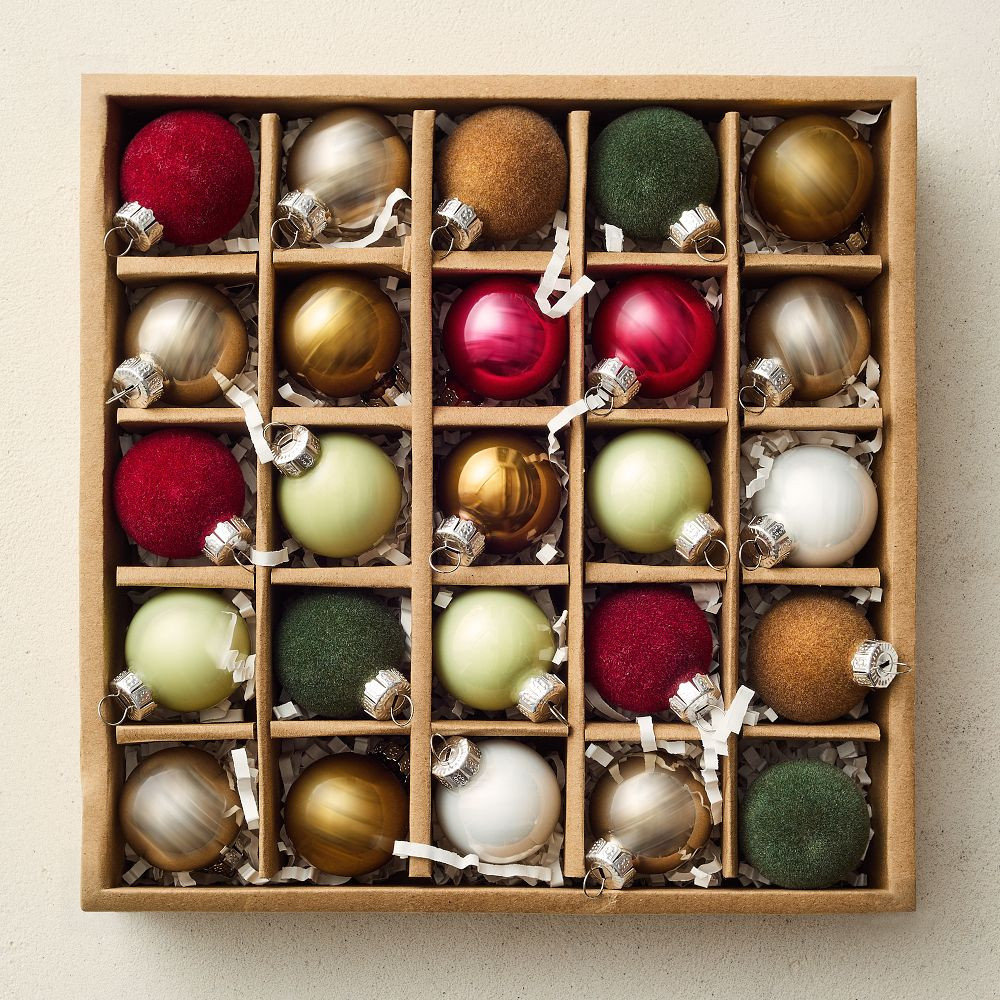 Small Festive Glass Ball Ornaments (Set of 25) | West Elm (US)