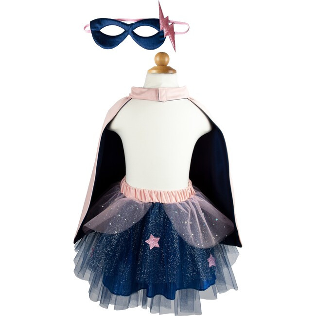 Super-duper Tutu/Cape/Mask, Pink/Navy, Size 4-6 | Maisonette