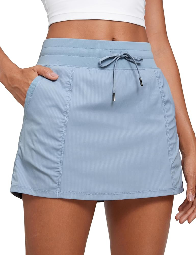 CRZ YOGA Lightweight High Waisted Skirts for Women Golf Casual Athletic Drawstring Skort with Sid... | Amazon (US)