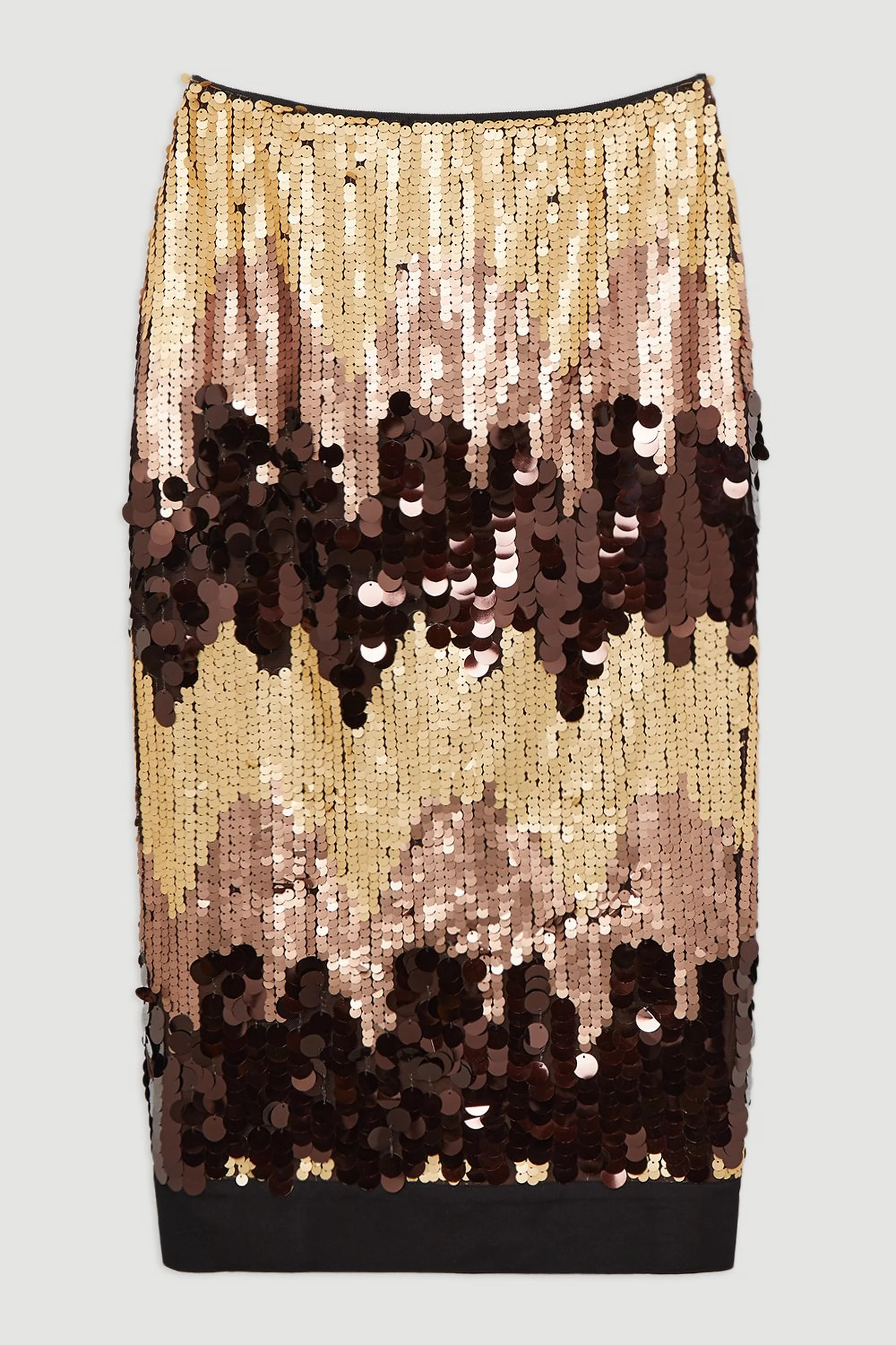 Sequin Georgette Panelled Woven Midaxi Skirt | Karen Millen US