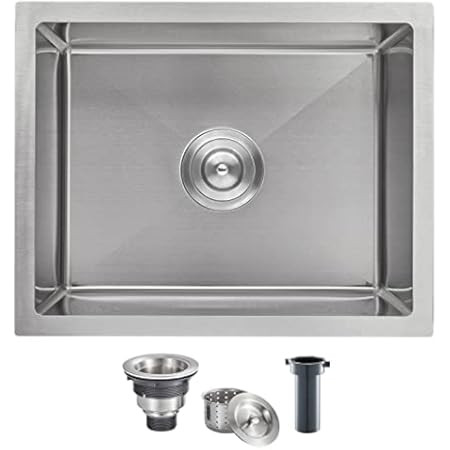 Gaomasck Kitchen Sink , 22 x 16.5 inch Undermount Kitchen Sink Single Bowl 16 Gauge Stainless Steel  | Amazon (US)