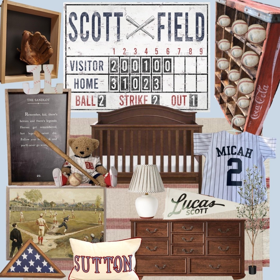 The sweetest boy room/nursery inspo! I was this close to making my son’s room just like this!⚾️🥹

Missing a few items due to some of the Etsy seller shops taking short break. Will try to update with links once they open back up! In the meantime I added a few extra goodies not pictured! 

#LTKBaby #LTKFamily #LTKHome