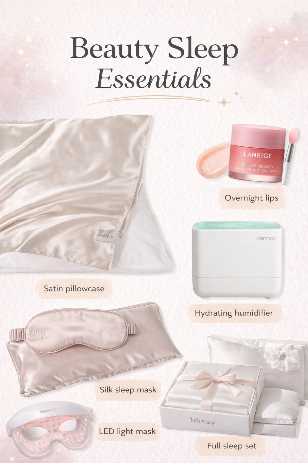 Beauty sleep essentials I’m loving lately ✨ These are the little nighttime upgrades that make my routine feel more cozy, elevated, and actually effective. From satin and silk favorites to overnight lip care and bedside essentials, these are such good picks for waking up feeling a little more refreshed.

#LTKBeauty #LTKHome #BeautySleep #NightRoutine #BedtimeEssentials #SkincareFavorites #CozyHome #SelfCareFavorites ##LTKStyle 

 #LTKselfcare