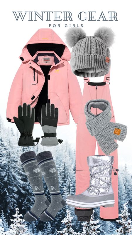 Winter gear for girls/kids from amazon!
Kids ski jacket
Kids ski pants 
Girls snow boots 
Girls snow gloves 
Girls cat beanie 
Snow gear 

#LTKkids #LTKfamily #LTKSeasonal
