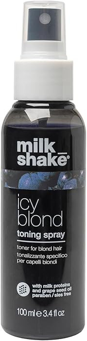 milk_shake icy blond toning spray | leave-in toner with black pigment to cool brass and refresh i... | Amazon (US)
