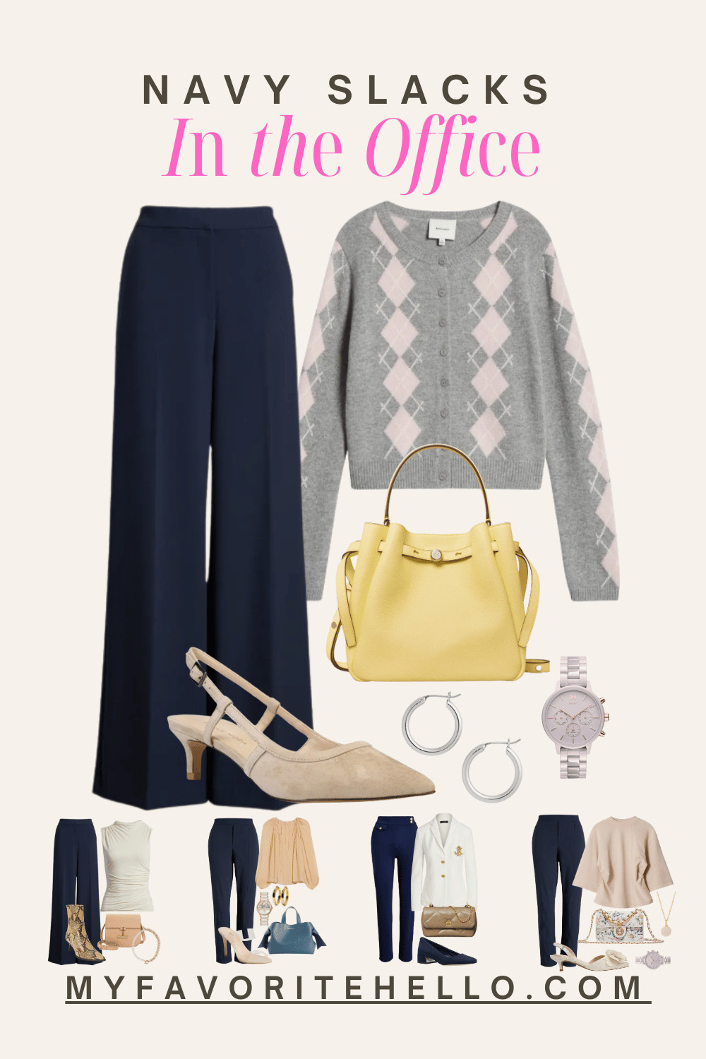 navy work slacks, navy blue pants, office outfit, work outfit 

 #LTKOver40 #LTKStyleTip #LTKWorkwear