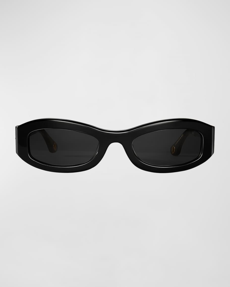 Aureum Collective Monaco Twisted Acetate Oval Sunglasses | Neiman Marcus