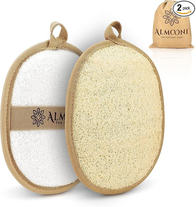 Almooni Natural Loofah Exfoliating Body Scrubber, Made with Natural Egyptian Shower Loofah Sponge... | Amazon (US)