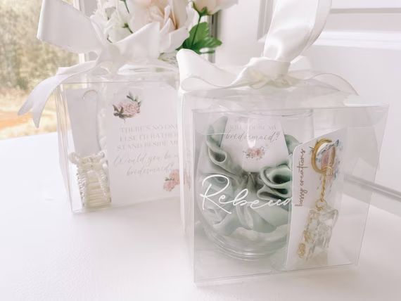 Sage Green 6pc Bridesmaid Proposal Gift Box Personalized Boho - Etsy | Etsy (US)