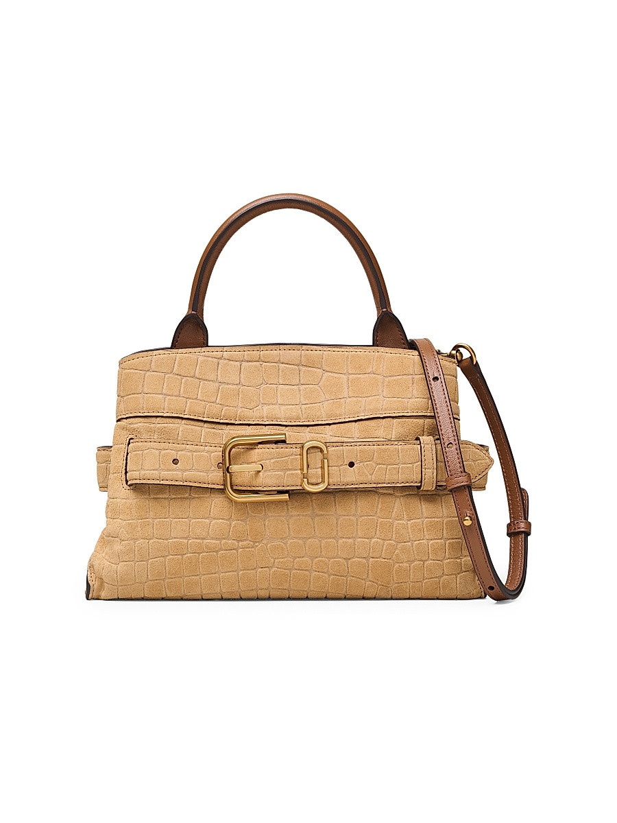 Women's The Dakota Small Croc Suede Satchel Bag - Sahara | Saks Fifth Avenue