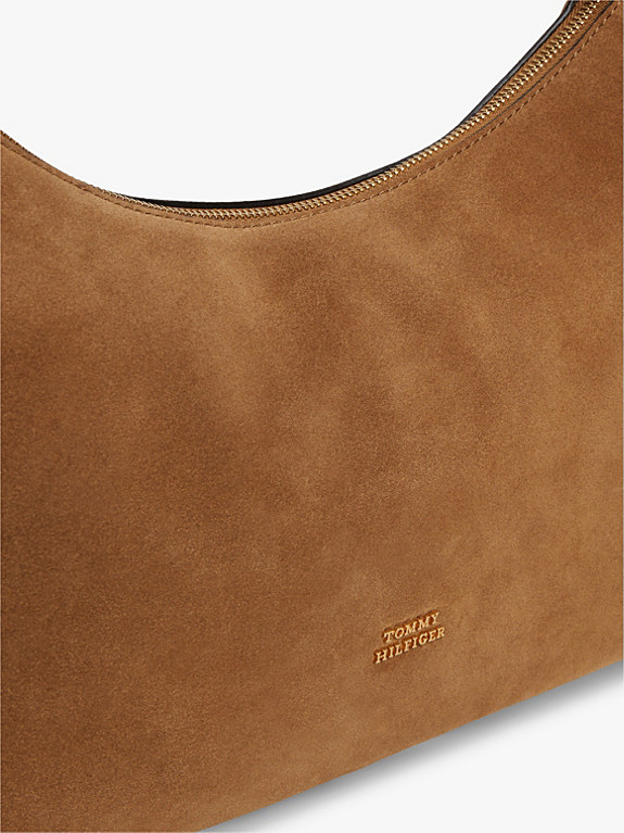 Metal Logo Suede Shoulder Bag | Tommy Hilfiger UK