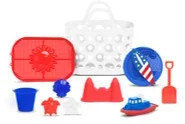 RWB 10pc Beach Basket - White Basket with Red Sive and tools | Walmart (US)