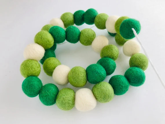 Customizable Christmas Felt Ball Garland  St Patricks Day | Etsy | Etsy (US)