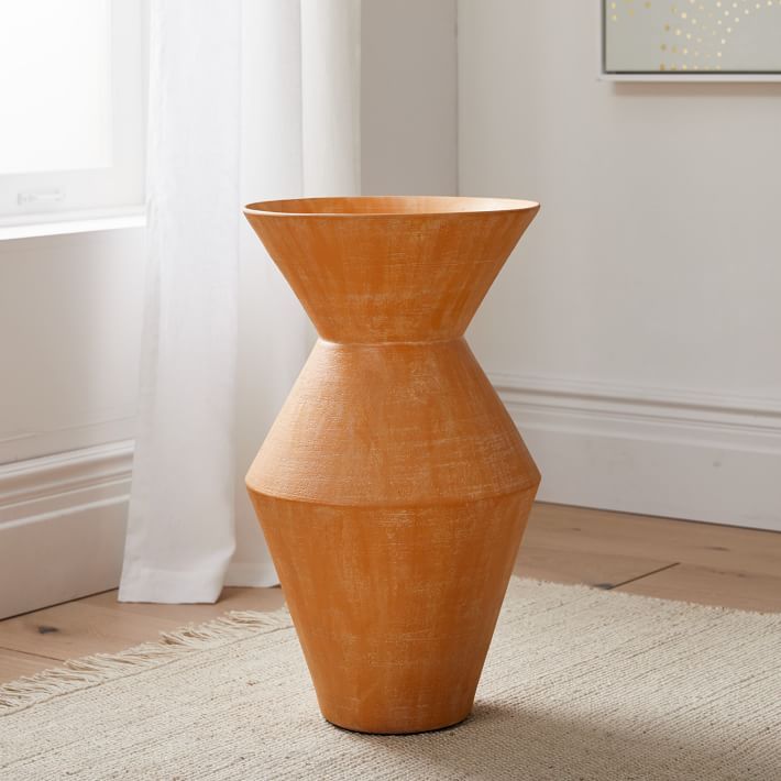 Thom Textured Floor Vase, Terracotta, Extra Large | West Elm (US)