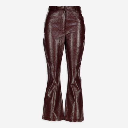 Chocolate Vinyl Flared Trousers | TK Maxx