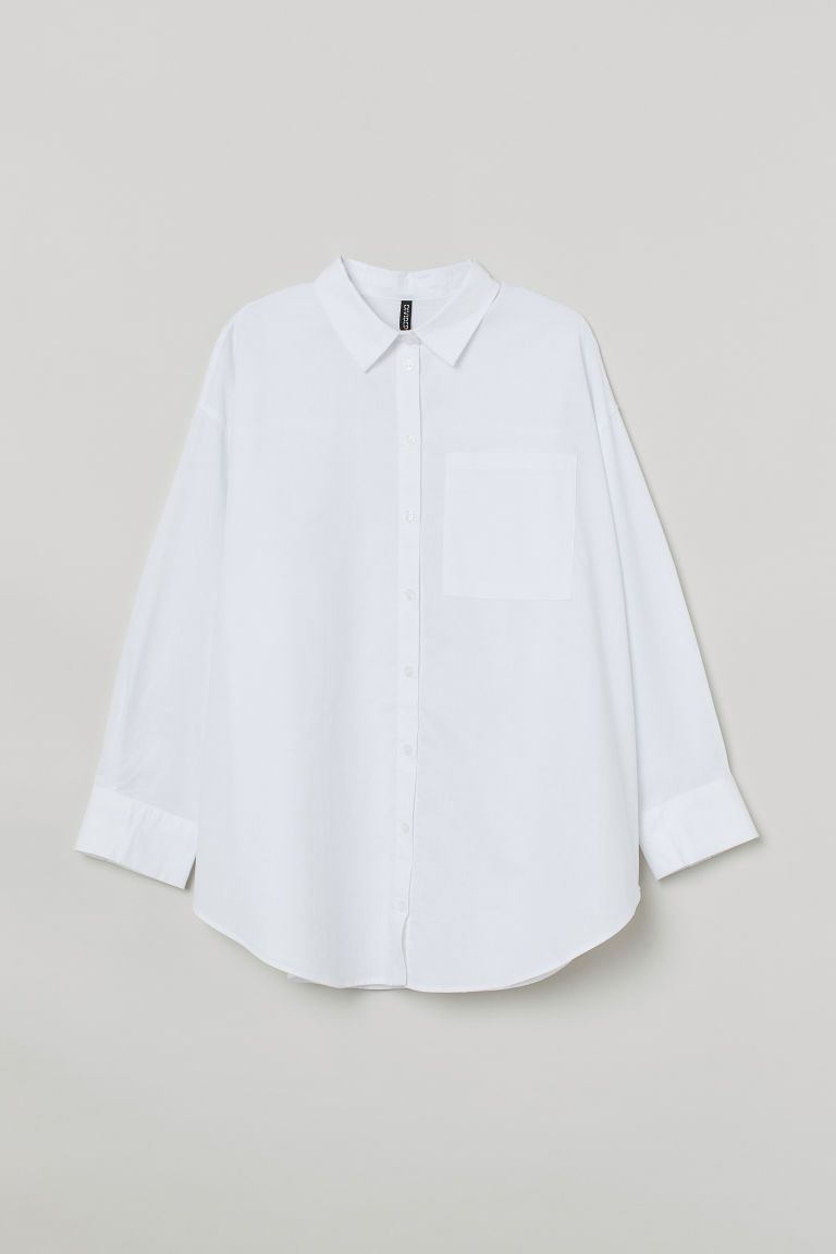 H & M - H & M+ Oversized Shirt - White | H&M (US + CA)