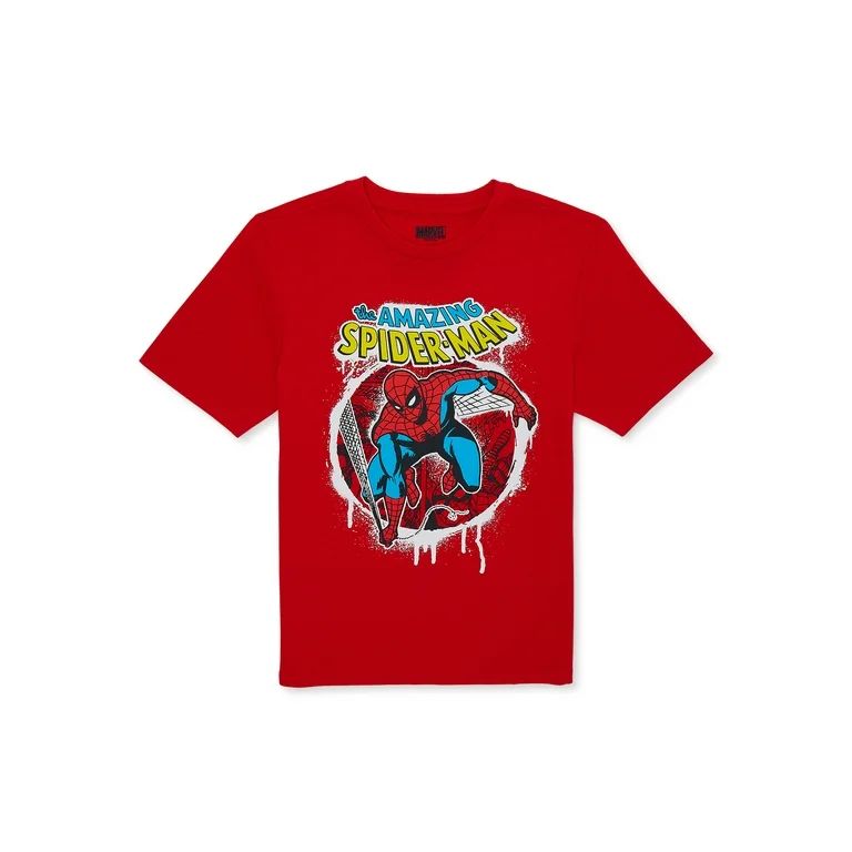 Marvel Boys Spider-Man City Slinger, Crew Neck, Short Sleeve, Graphic T-Shirt, Sizes 4-18 | Walmart (US)