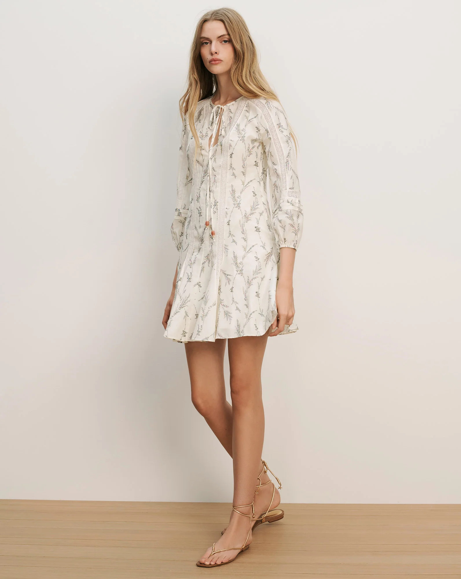 Ollian Floral Mini Dress in Dove White Multi | Veronica Beard | Veronica Beard