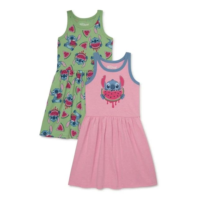 Disney Lilo & Stitch Girls Tank Dress, 2-Pack, Sizes 4-16 | Walmart (US)
