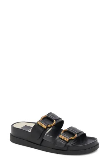 Dolce Vita Soya Platform Sandal in Onyx Leather at Nordstrom Rack, Size 8 | Nordstrom Rack