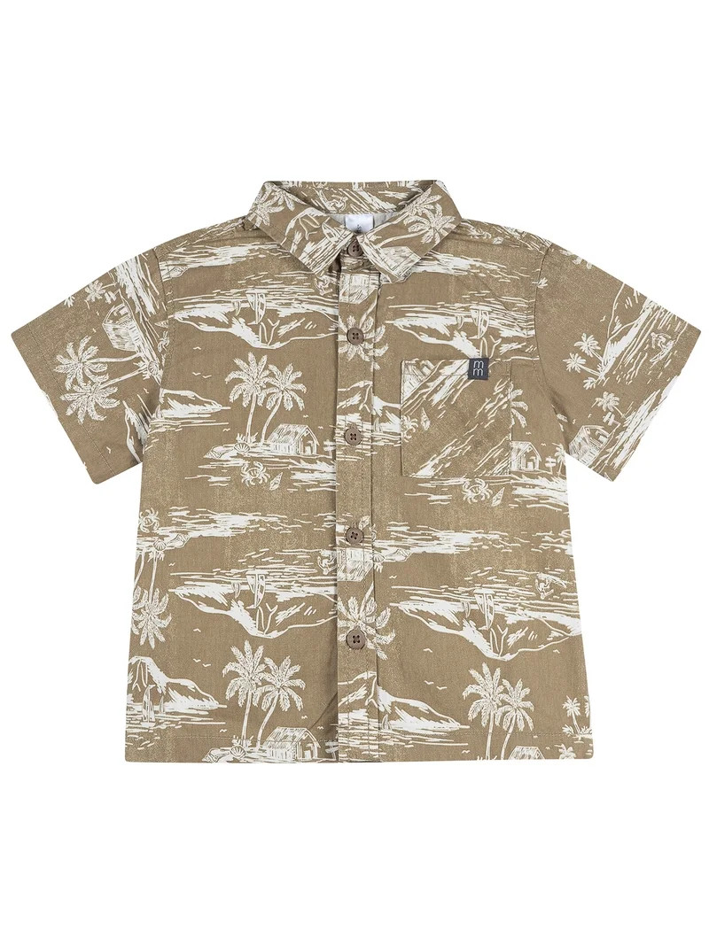 Modern Moments by Gerber Baby and Toddler Boy Button Front Shirt and Short Set, 2-Piece, Sizes 0/... | Walmart (US)