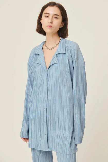 Maria Oversized Plisse Shirt | Storets (Global)