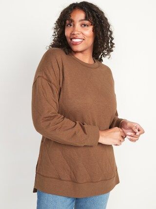 Long-Sleeve Vintage Quilted Tunic Sweatshirt for Women | Old Navy (CA)