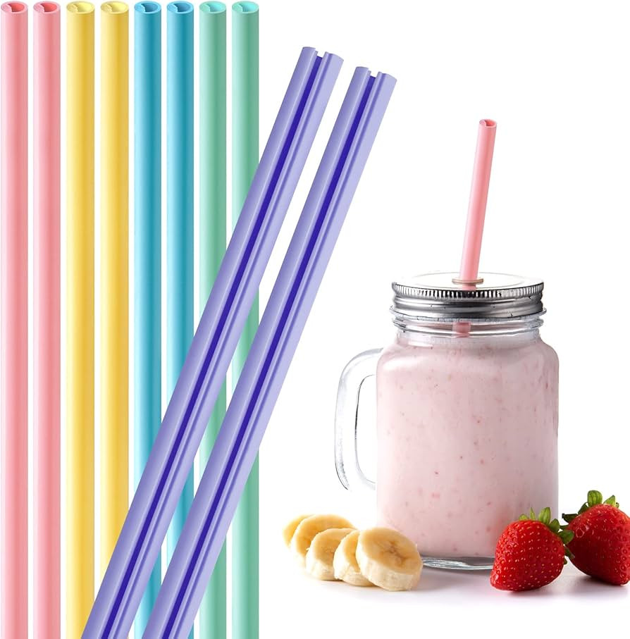 NiHome 10-Pack Reusable Silicone Straws Openable Design Easy to Clean, Premium Food Grade Snap St... | Amazon (US)