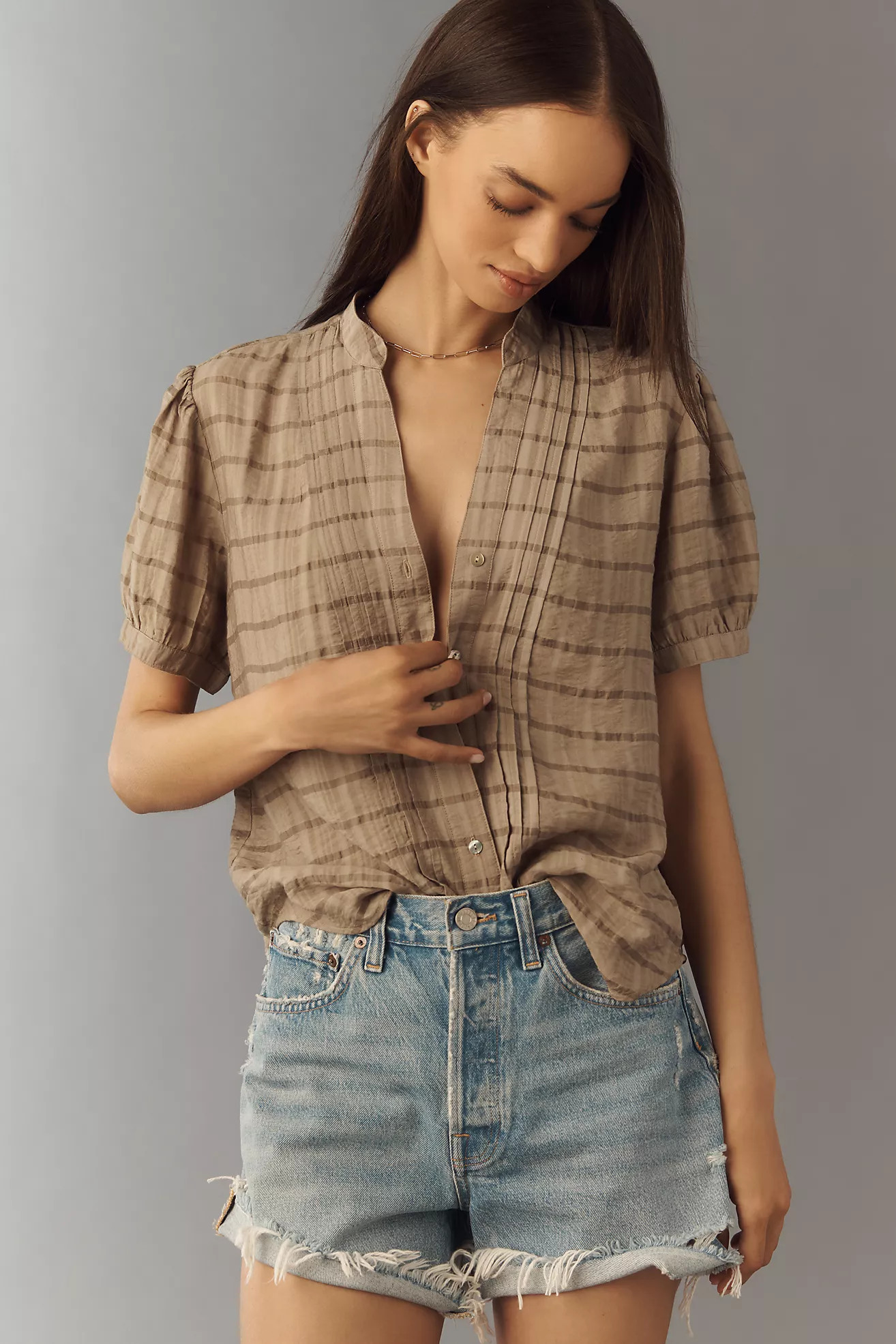 Cloth & Stone Textured Buttondown Shirt | Anthropologie (US)