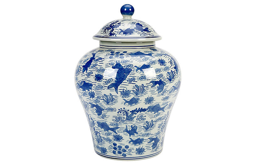 Koi Pond Large Ginger Jar | One Kings Lane
