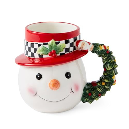 Spode Christmas Tree Snowman Toby Mug - Festive Ceramic Coffee Cup with Decorative Snowman Design - Holiday Tea Mug, Ideal for Hot Beverages - Dishwasher & Microwave Safe | Amazon (US)