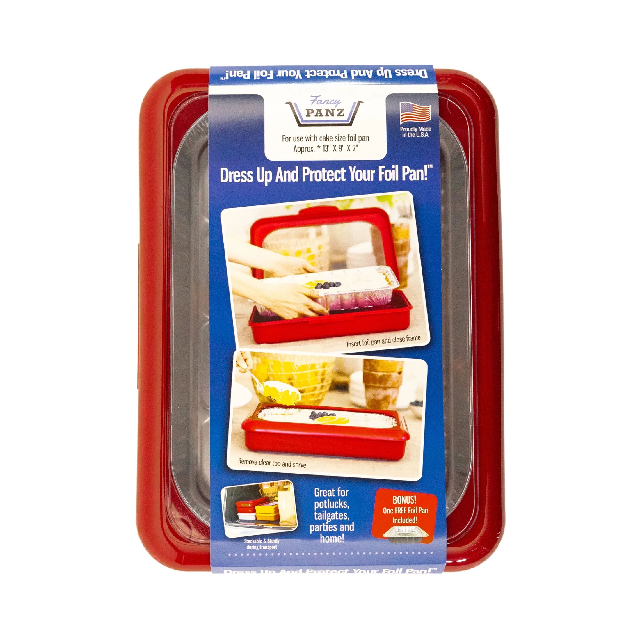 Fancy Panz Plastic 9" x 13" Red Foil Pan Carrier 1pk | Walmart (US)