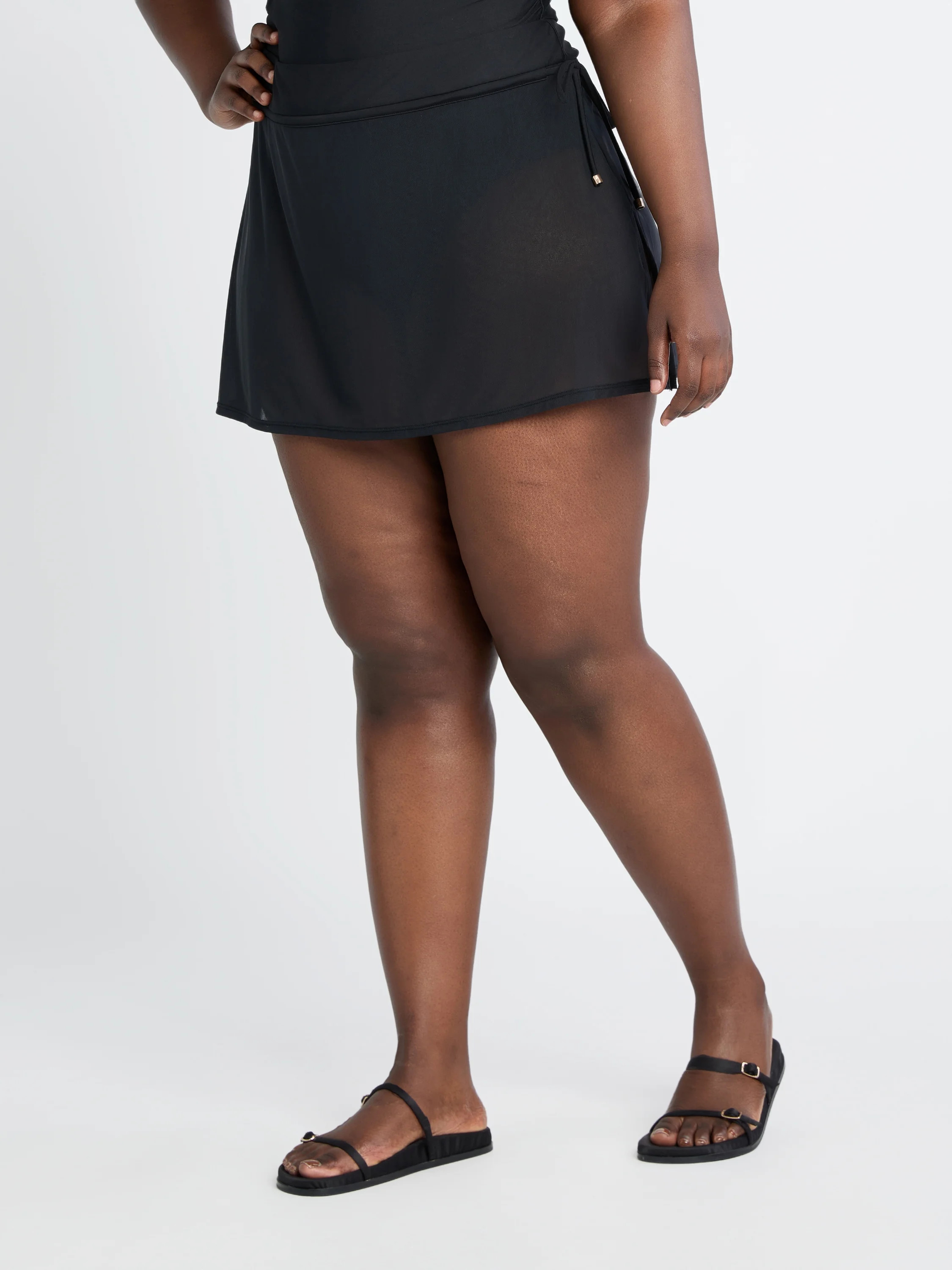 Time and Tru Women's and Women's Plus Mesh Overlay Swim Skirt, Sizes S-3X - Walmart.com | Walmart (US)