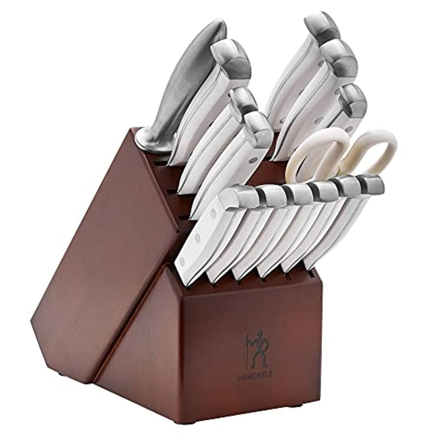 HENCKELS Statement Razor-Sharp 15-Piece White Handle Knife Set with Block, German Engineered Knif... | Amazon (US)