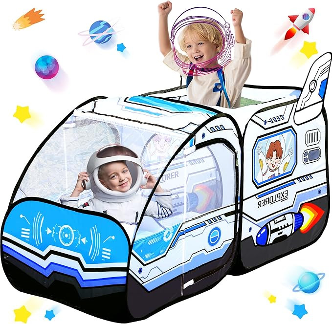 Kids Pop up Play Tent - Spaceship Indoor Outdoor Rocket Ship Playhouse Tent Games Party Children ... | Amazon (US)