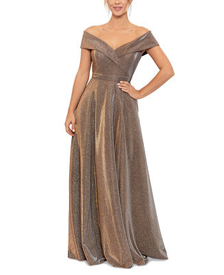 Women's Off-The-Shoulder Sequin-Knit Fit & Flare Gown | Macy's Canada