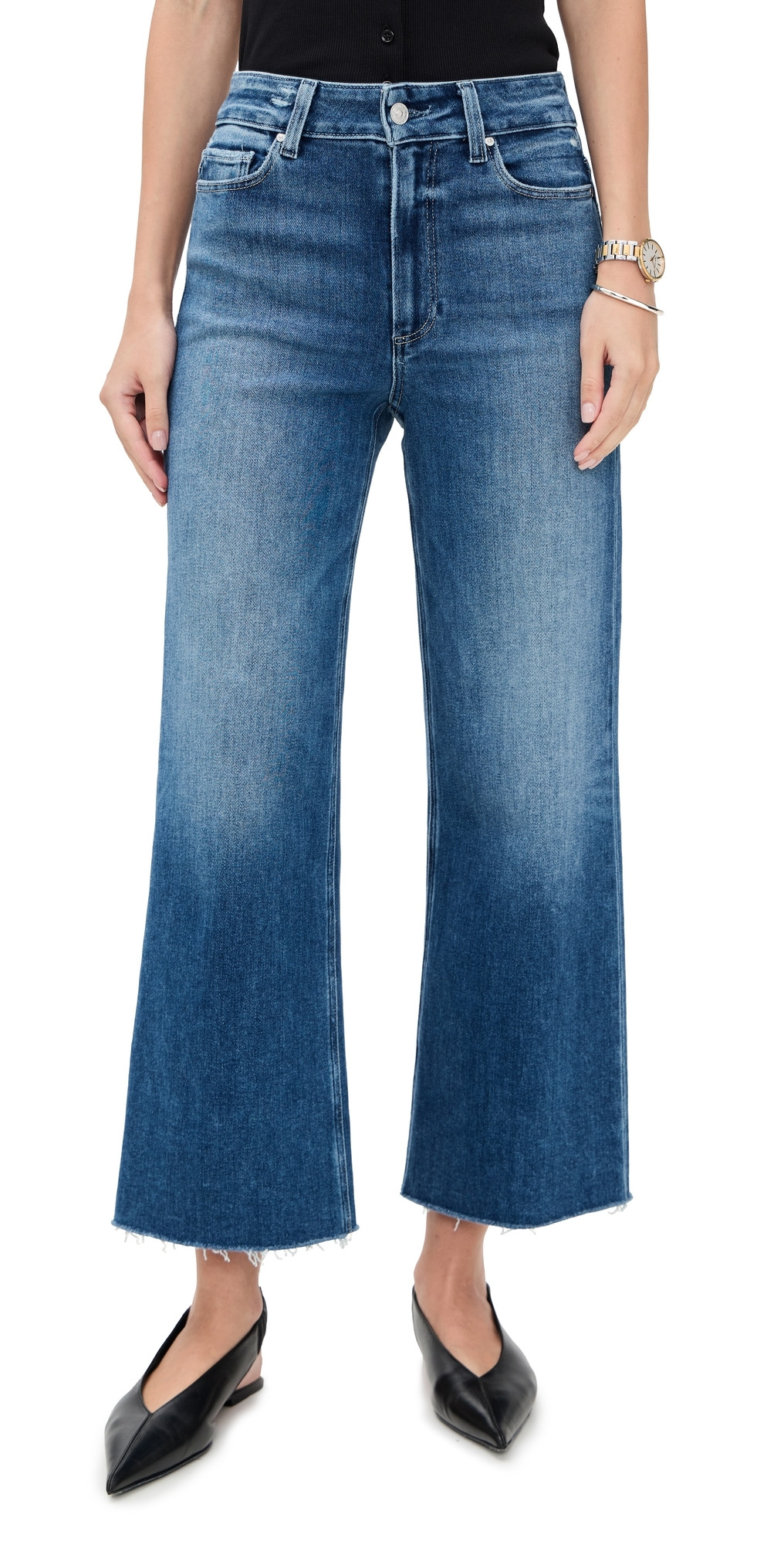 PAIGE Anessa Jeans With Raw Hem Westminster Distressed 29 | Shopbop
