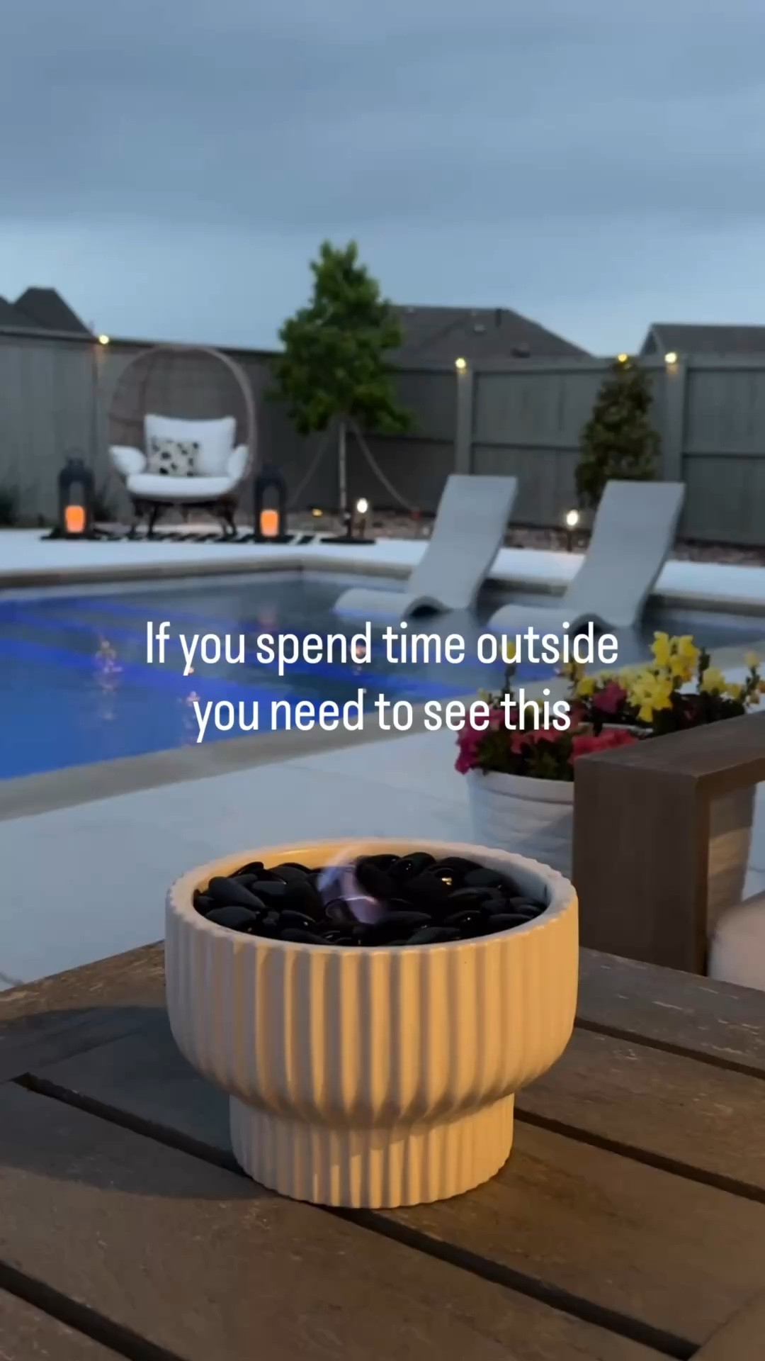 If you like to spend time outside, you’re going to want to see this 🔥✨
This might be the easiest way to create the coziest outdoor vibe—no big setup, no expensive fire pit… just a simple bowl, some dirt, a few rocks, and a sterno.
I love how this instantly transforms any patio or backyard into a warm, inviting space—perfect for slow evenings, good conversations, and soaking up that fresh air. It’s such a simple little DIY, but it makes a big impact.
Save this for your next outdoor night… you’re going to be obsessed 🤍
#outdoorliving #cozyhomevibes #diyhomeprojects #backyardinspo #simplehomedecor

#LTKHome
