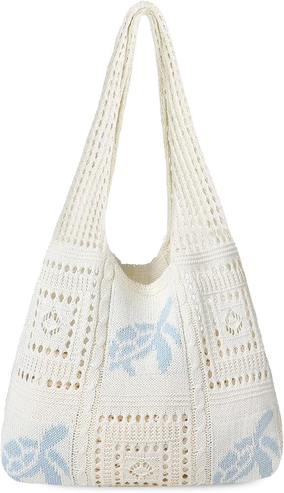 Sightor Crochet Tote Bag, Mesh Beach Bag Knit Summer Hobo Bag for Women | Amazon (US)