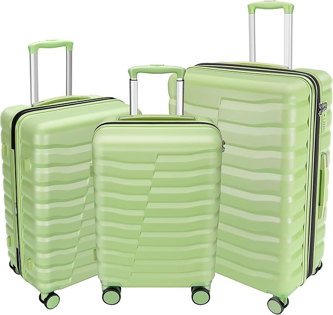Lightweight Luggage with Spinner Wheels & YKK Zipper, 3-Piece Travel Suitcase ABS+PC Hardshell Lu... | Amazon (US)