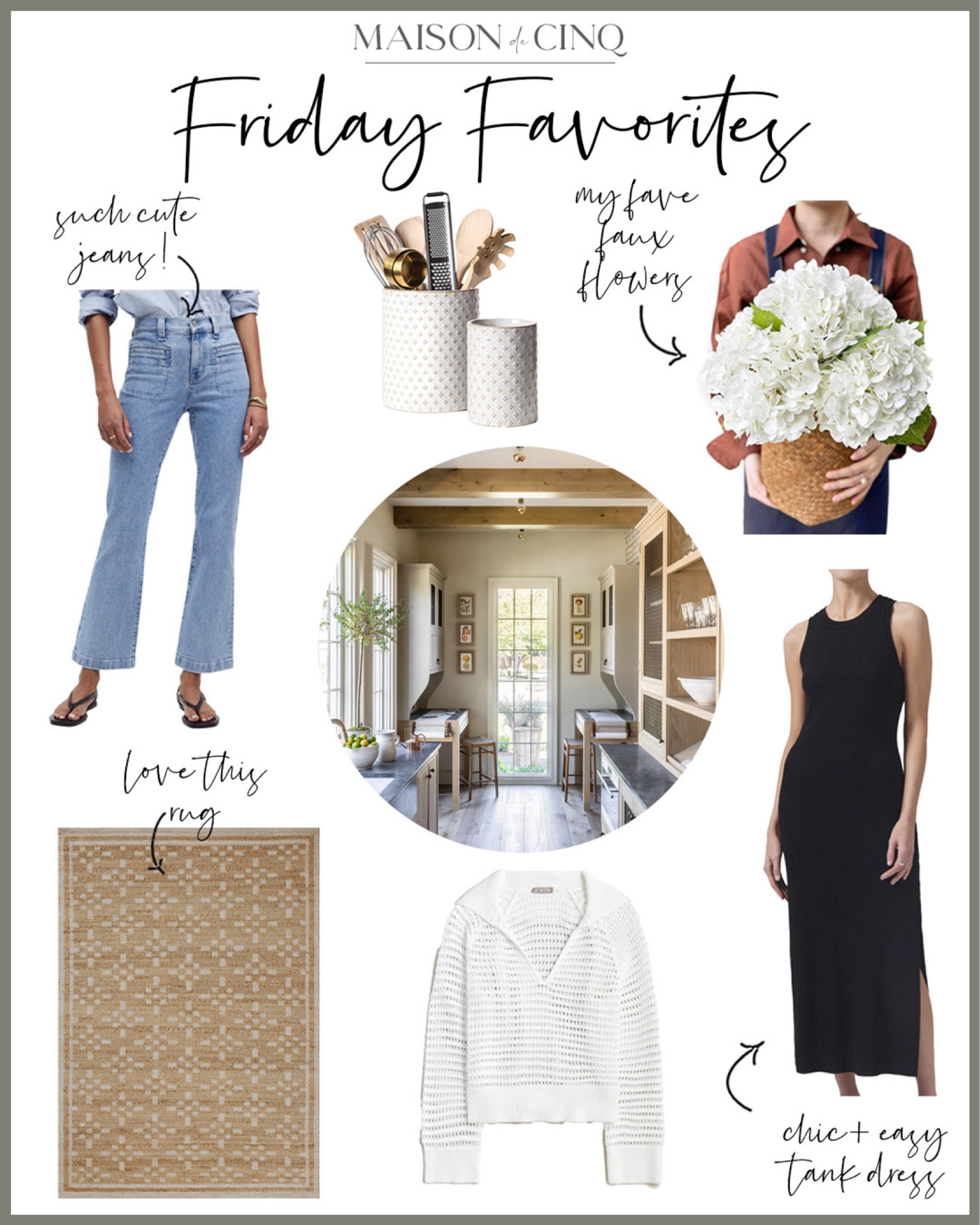 It’s Friday Favorites time and this week is a good one! We’ve got chic tank dresses, my fave faux flowers that look SO real, pretty lighting, new JCrew and more!

Home decor, summer decor, area rug, jeans, summer outfit, travel outfit, lamp, ceiling lighting 

#LTKSeasonal #LTKHome #LTKFindsUnder50