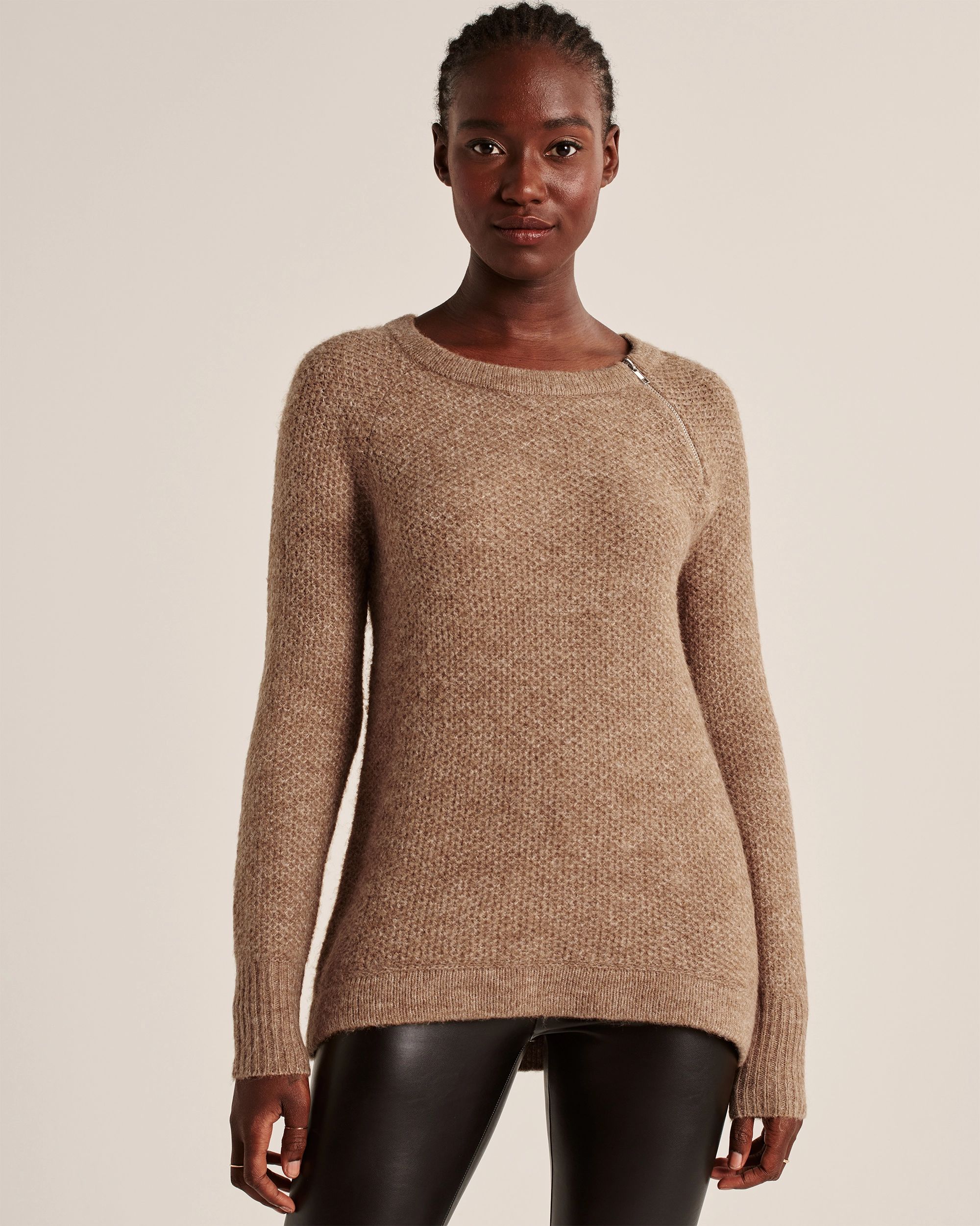 Crewneck Zip Sweater | Abercrombie & Fitch (US)
