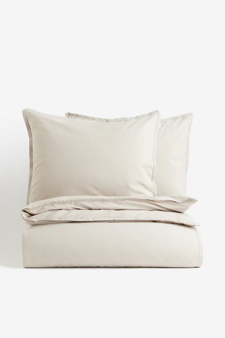 Washed Cotton King/Queen Duvet Cover Set | H&M (US + CA)